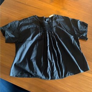 Everlane Black Smocked Top